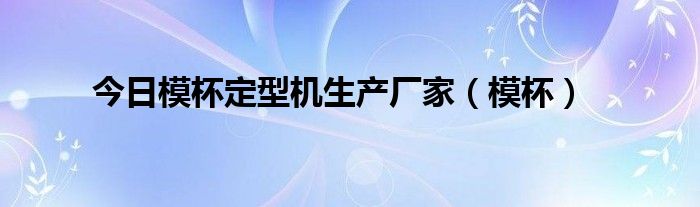 今日模杯定型机生产厂家（模杯）