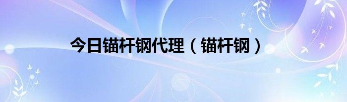 今日锚杆钢代理（锚杆钢）