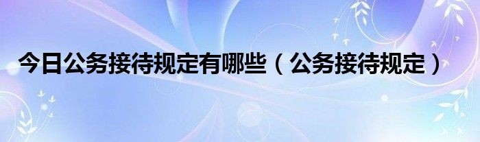 今日公务接待规定有哪些（公务接待规定）