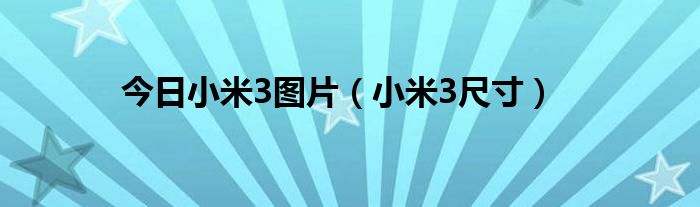 今日小米3图片（小米3尺寸）