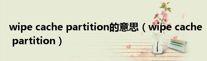 wipe cache partition的意思（wipe cache partition）