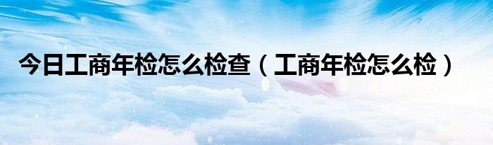 今日工商年检怎么检查（工商年检怎么检）