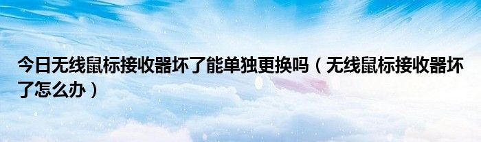 今日无线鼠标接收器坏了能单独更换吗（无线鼠标接收器坏了怎么办）