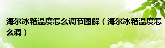 海尔冰箱温度怎么调节图解（海尔冰箱温度怎么调）