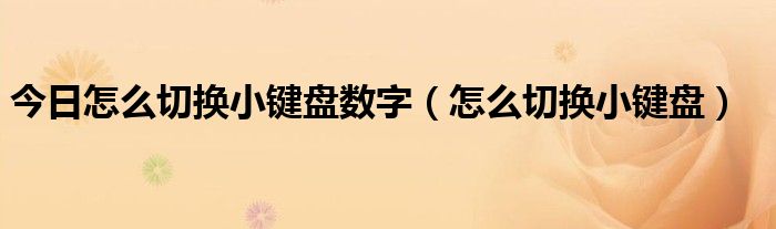 今日怎么切换小键盘数字（怎么切换小键盘）