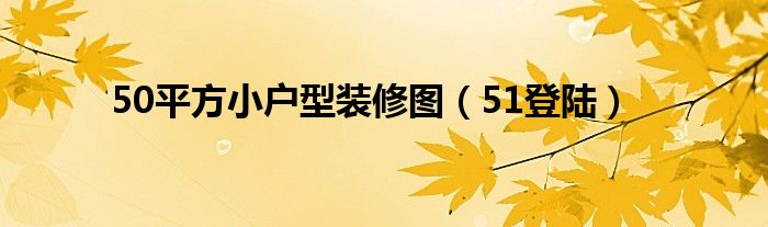 50平方小户型装修图（51登陆）