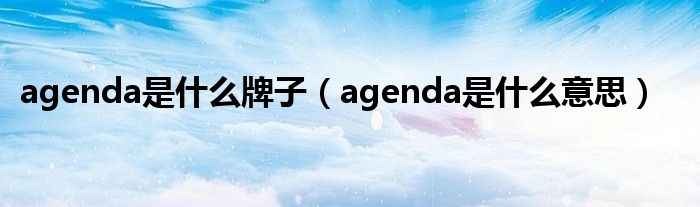 agenda是什么牌子（agenda是什么意思）