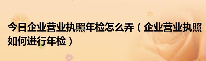 今日企业营业执照年检怎么弄（企业营业执照如何进行年检）