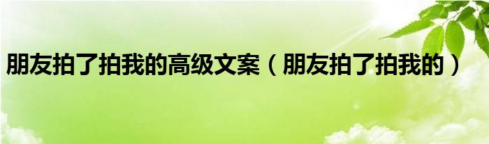 朋友拍了拍我的高级文案（朋友拍了拍我的）