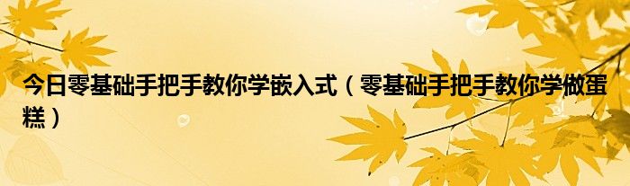 今日零基础手把手教你学嵌入式（零基础手把手教你学做蛋糕）