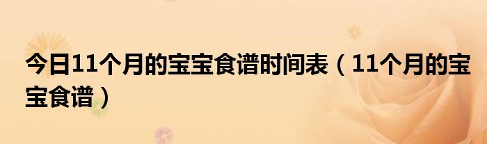 今日11个月的宝宝食谱时间表（11个月的宝宝食谱）