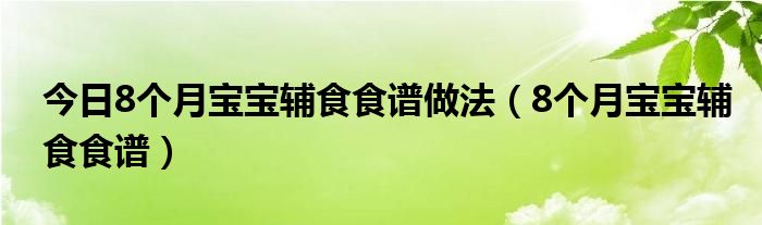 今日8个月宝宝辅食食谱做法（8个月宝宝辅食食谱）