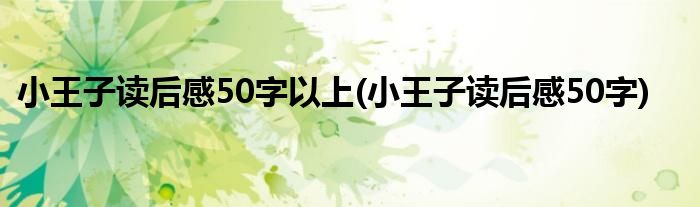 小王子读后感50字以上(小王子读后感50字)