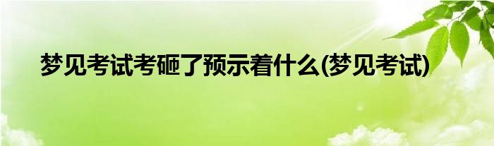 梦见考试考砸了预示着什么(梦见考试)