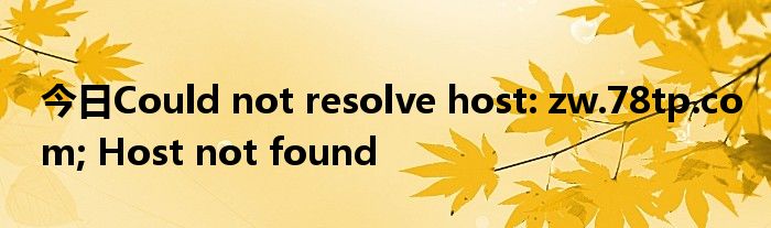 今日Could not resolve host: zw.78tp.com; Host not found