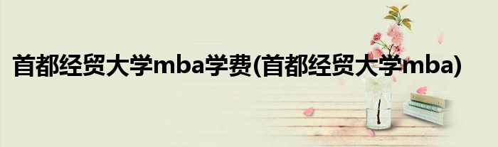 首都经贸大学mba学费(首都经贸大学mba)