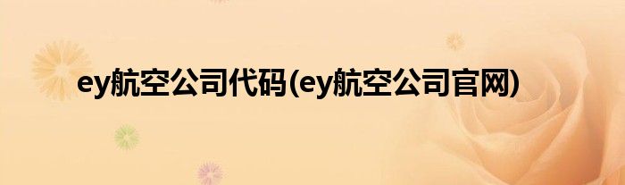 ey航空公司代码(ey航空公司官网)