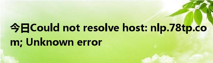 今日Could not resolve host: nlp.78tp.com; Unknown error