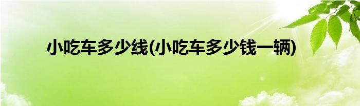 小吃车多少线(小吃车多少钱一辆)