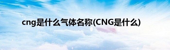 cng是什么气体名称(CNG是什么)