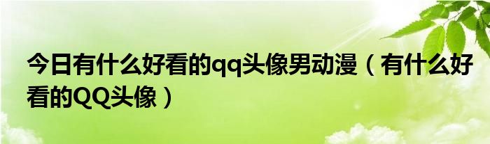 今日有什么好看的qq头像男动漫（有什么好看的QQ头像）