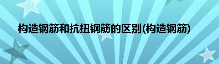 构造钢筋和抗扭钢筋的区别(构造钢筋)