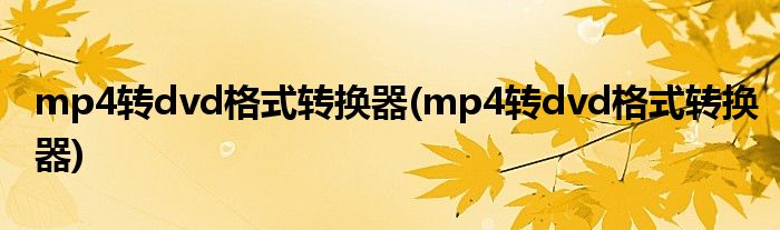 mp4转dvd格式转换器(mp4转dvd格式转换器)