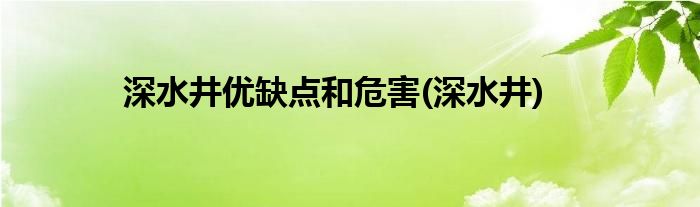 深水井优缺点和危害(深水井)