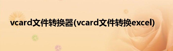 vcard文件转换器(vcard文件转换excel)