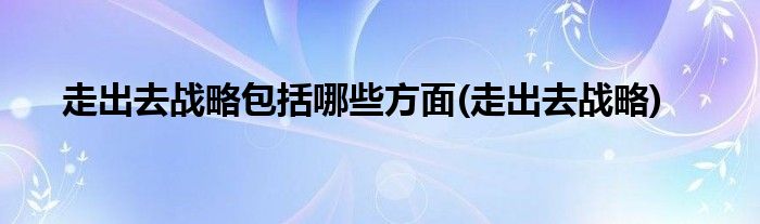 走出去战略包括哪些方面(走出去战略)