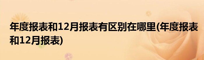 年度报表和12月报表有区别在哪里(年度报表和12月报表)