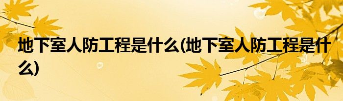 地下室人防工程是什么(地下室人防工程是什么)