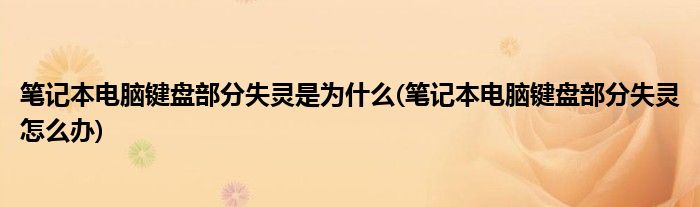 笔记本电脑键盘部分失灵是为什么(笔记本电脑键盘部分失灵怎么办)