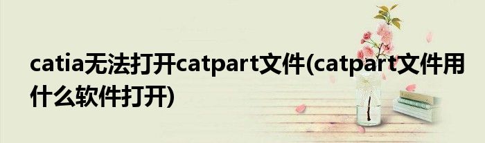 catia无法打开catpart文件(catpart文件用什么软件打开)