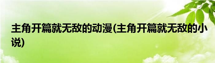 主角开篇就无敌的动漫(主角开篇就无敌的小说)