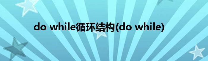 do while循环结构(do while)