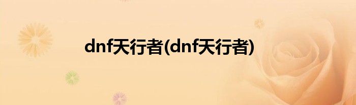 dnf天行者(dnf天行者)