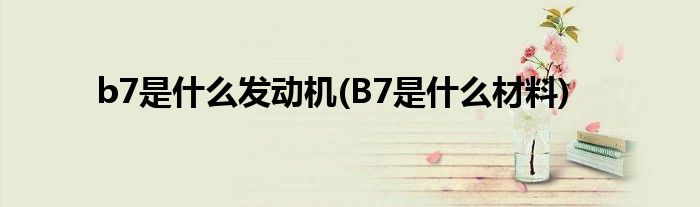 b7是什么发动机(B7是什么材料)