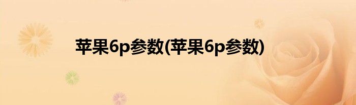 苹果6p参数(苹果6p参数)