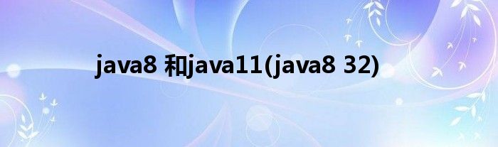 java8 和java11(java8 32)