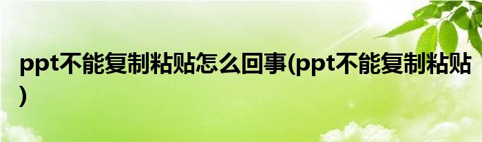 ppt不能复制粘贴怎么回事(ppt不能复制粘贴)