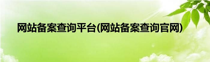 网站备案查询平台(网站备案查询官网)