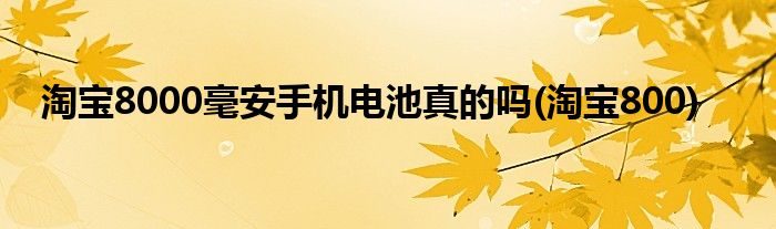 淘宝8000毫安手机电池真的吗(淘宝800)