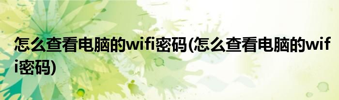 怎么查看电脑的wifi密码(怎么查看电脑的wifi密码)