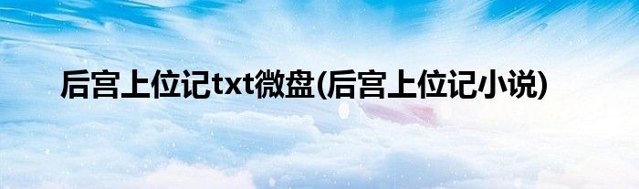 后宫上位记txt微盘(后宫上位记小说)