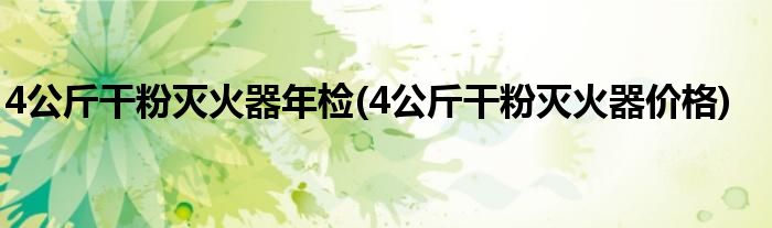 4公斤干粉灭火器年检(4公斤干粉灭火器价格)