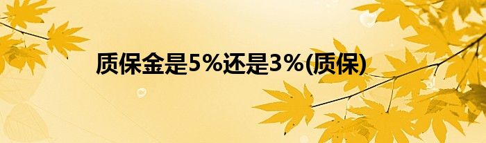 质保金是5%还是3%(质保)