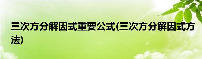 三次方分解因式重要公式(三次方分解因式方法)