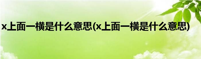 x上面一横是什么意思(x上面一横是什么意思)