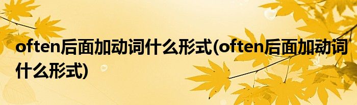 often后面加动词什么形式(often后面加动词什么形式)